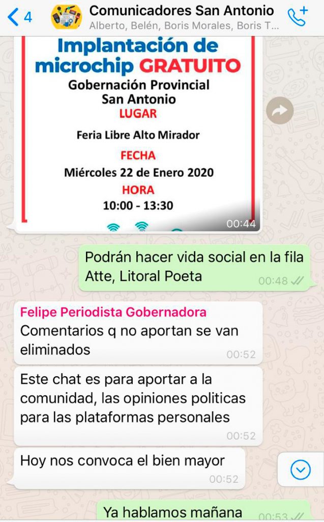 Gobernación de San Antonio Whatsapp