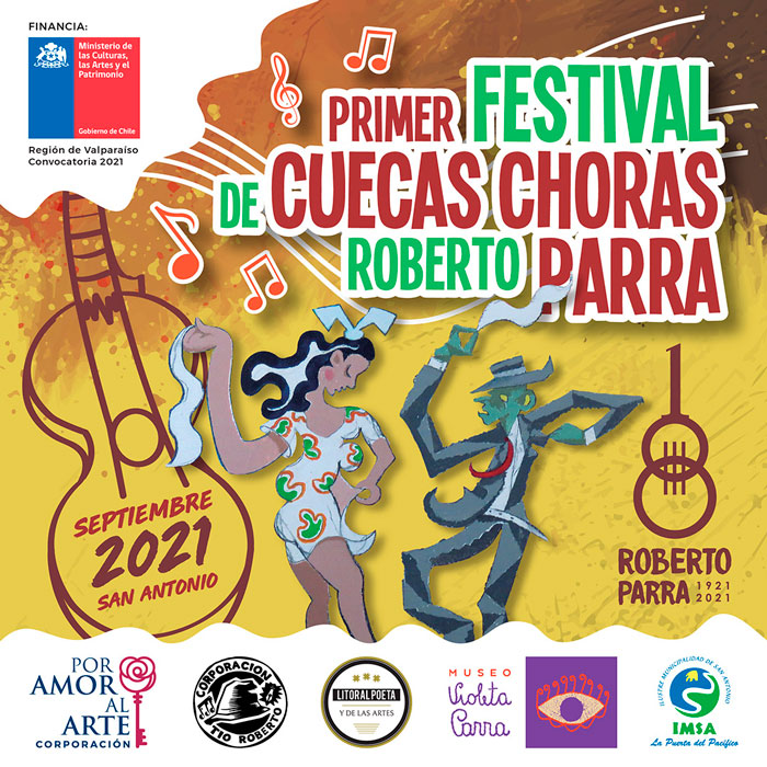 Los 100 años de Roberto Parra se celebrarán en San Antonio con el primer Festival de Cuecas Choras | RRSS 04 bajA | Litoral Poeta de Las Artes | Andrés Pérez, Boulevard Negra Ester, cueca chora, décimas, El Checo, festival, litoral de los poetas, Litoral Poeta, Los Tres, Luces del Puerto, Negra Ester, puerto nº1 de Chile, Roberto Parra Sandoval, san antonio, teatro, tío Roberto