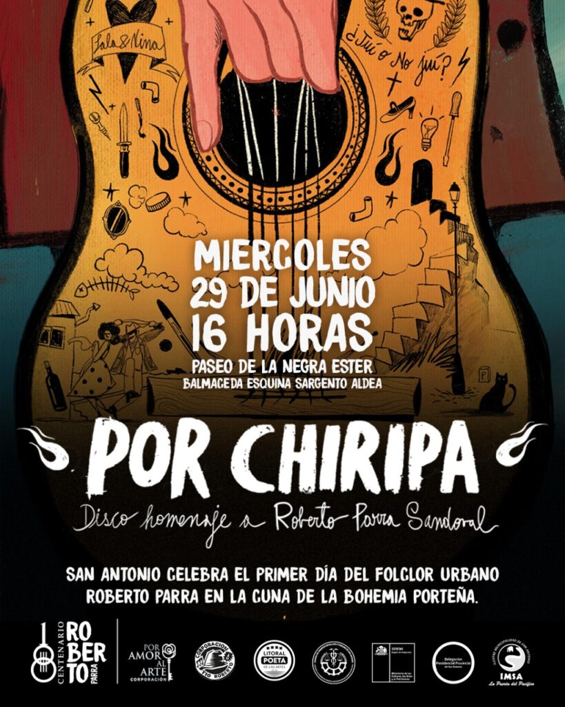 «Por Chiripa»: San Antonio celebrará con un disco homenaje el cumpleaños 101 del Tío Roberto | WhatsApp Image 2022 06 24 at 6.13.34 PM | Litoral Poeta de Las Artes | cueca chora, día del folclor urbano roberto parra, jazz huachaca, litoral de los poetas, Litoral Poeta, poesía, roberto parra, san antonio, tio roberto, tioroberto.cl