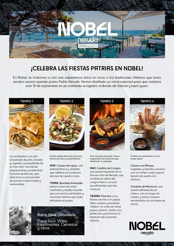 Nobel Neruda: una experiencia poética culinaria | restaurante nobel neruda experiencia 4 tiempos | Litoral Poeta de Las Artes | Isla Negra, litoral de los poetas, Litoral Poeta, Michael Borquez, Neruda, nobel, NotCo, Paulina Montecinos, Rebel, restaurante