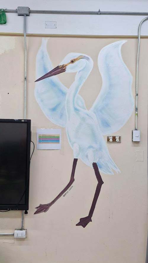 Colegio El Quisco transforma sus aulas con murales | Garza grande | Litoral Poeta de Las Artes | colegio El Quisco, El Quisco, litoral de los poetas, Litoral Poeta, muralismo